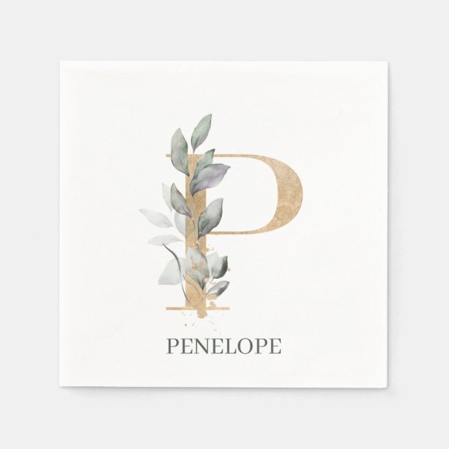 Guardanapo De Papel P Monograma Froral Personalizado Napkins (Frente)