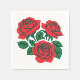 Guardanapo De Papel Pacote de Casamento Formal da Rosa vermelha
