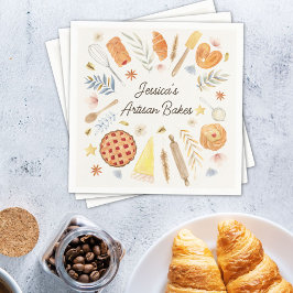 Guardanapo De Papel Padaria de Confeitaria de Aquarela Personalizada