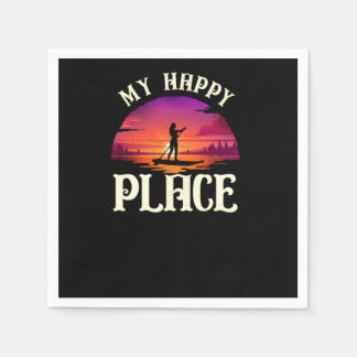Guardanapo De Papel Paddleboard My Happy Place Girl Sunset
