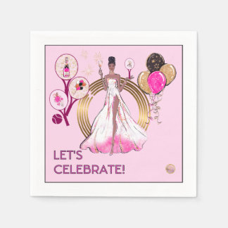 GUARDANAPO DE PAPEL PADEL NAPKIN: CELEBRATION PADEL DIVA - BRIGHT PINK