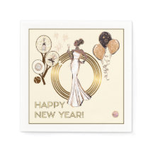PADEL NAPKIN: NEW YEAR’S PADEL DIVA – CREAM & GOLD
