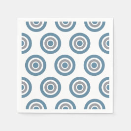 Guardanapo De Papel Padrão-Alvo Cinza Azul Cocktail Branco Napkins