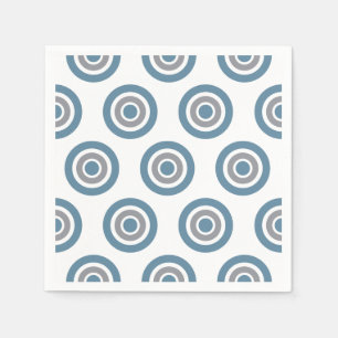 Guardanapo De Papel Padrão-Alvo Cinza Azul Coquetel Branco Napkins