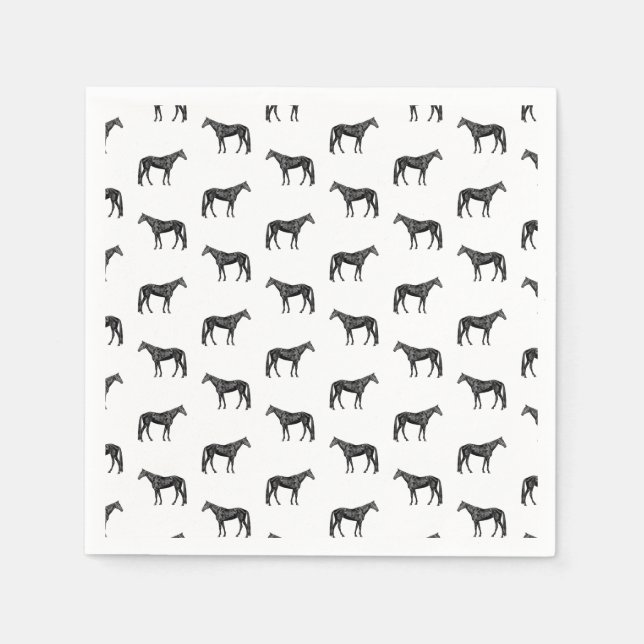 Guardanapo De Papel Padrão antigo de Cavalo Movido PERSONALIZADO BG CO (Frente)