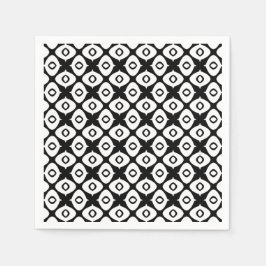 Guardanapo De Papel Padrão Arabesco Simétrico Preto e Branco em Destaq