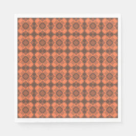 Guardanapo De Papel Padrão Argyle de Xadrez Marrom Coral