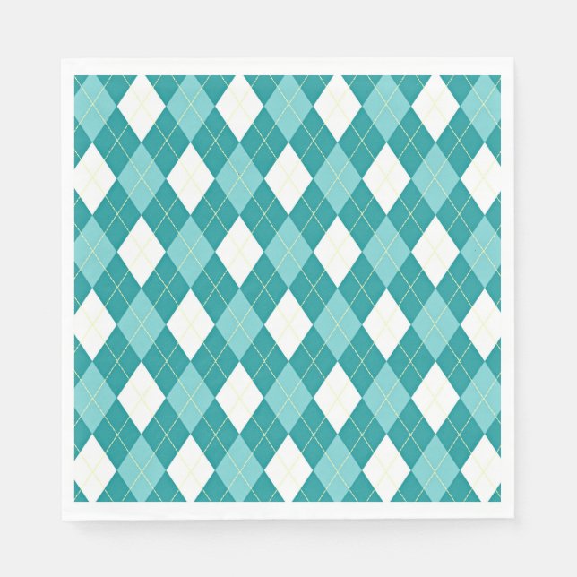 Guardanapo De Papel Padrão argyle turquesa (Frente)