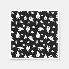Guardanapo De Papel Padrão Assustador de Fantasmas em Preto Decorativo