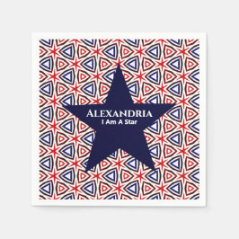 Guardanapo De Papel Padrão Azul Branco Patriótico Americano