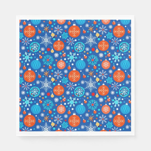 Guardanapo De Papel Padrão azul de natal (Frente)
