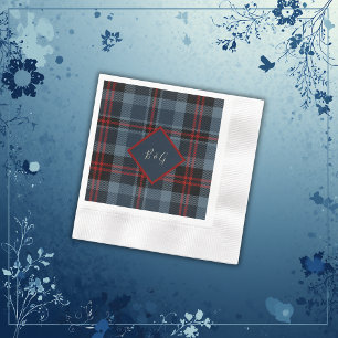 Guardanapo De Papel padrão azul vermelho preto escocês-celta-tartã