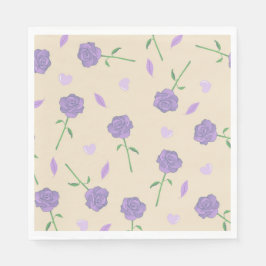 Guardanapo De Papel Padrão Botânico do Boho Rosa púrpura bege