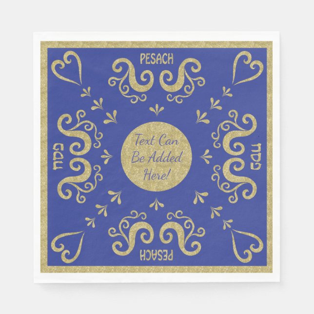 Guardanapo De Papel Padrão branco de passagem Napkins Elegante Dourado (Frente)