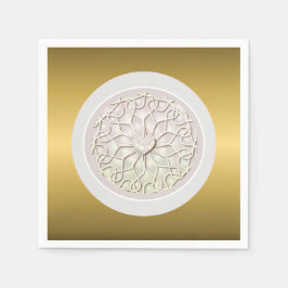 Guardanapo De Papel Padrão cardíaco do Rosa Dourado LOVE geométrico