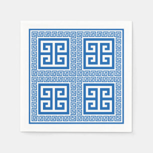 Guardanapo De Papel Padrão-Chave Grego Azul E Livro Branco Nápoles