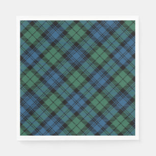 Guardanapo De Papel Padrão Checkered Verde Tartan Clan Campbell Azul