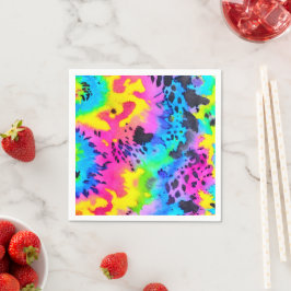 Guardanapo De Papel Padrão Colorido de Cheetah Tye Dye