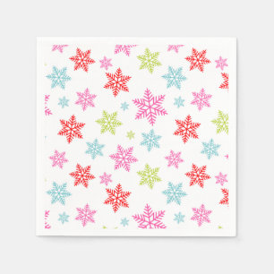 Guardanapo De Papel Padrão Colorido de Floco de Neve – Desenho Festivo