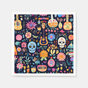 Guardanapo De Papel Padrão colorido do Dias de los muertos