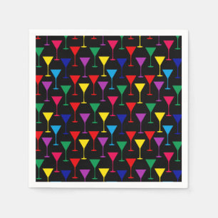 Guardanapo De Papel Padrão Colorido Martini Cocktail