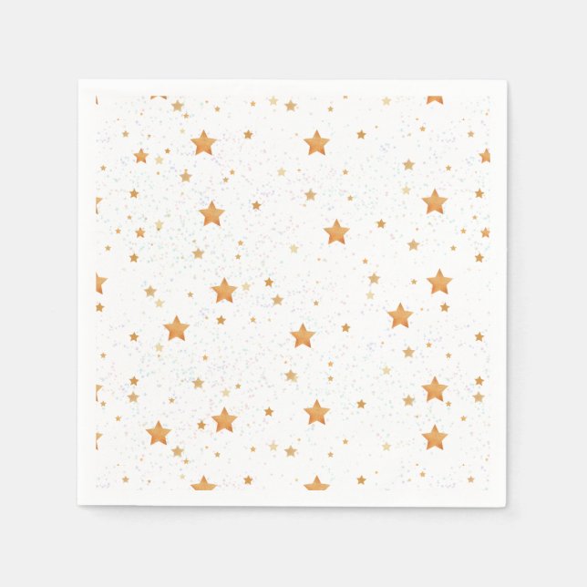 Guardanapo De Papel padrão com estrelas ouros (Frente)