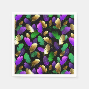 Guardanapo De Papel Padrão contínuo com penas de Mardi Gras