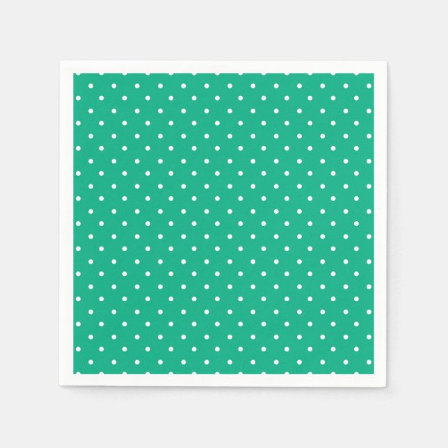 Guardanapo De Papel Padrão contínuo de bolinhas verde-turquesa sólidas (Frente)