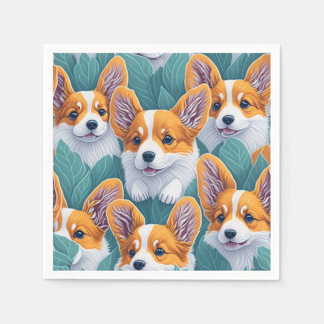 Guardanapo De Papel Padrão Corgi (Frente)