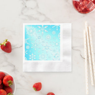 Guardanapo De Papel Padrão Crystal Snowflakes