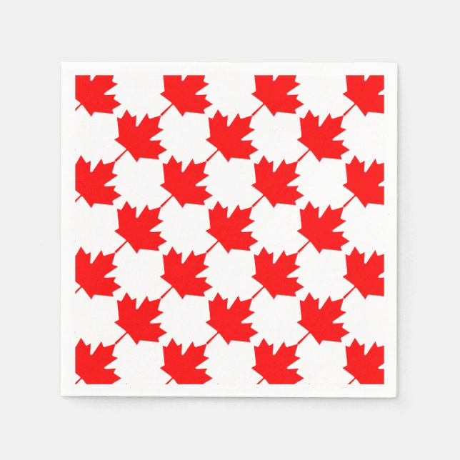 Guardanapo De Papel Padrão da Folha de Bordo Vermelha do Canadá (Frente)