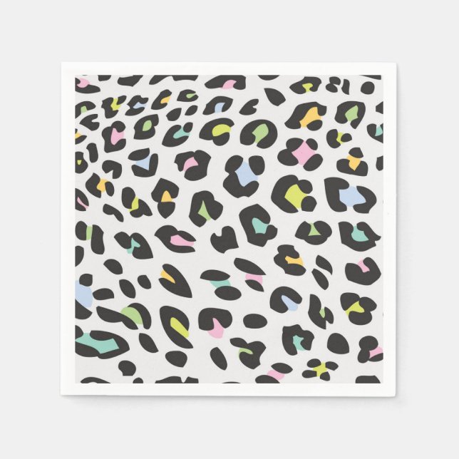 Guardanapo De Papel Padrão da mancha-leopardo do Pastel (Frente)