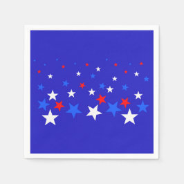 Guardanapo De Papel Padrão das estrelas azul, vermelha e branca