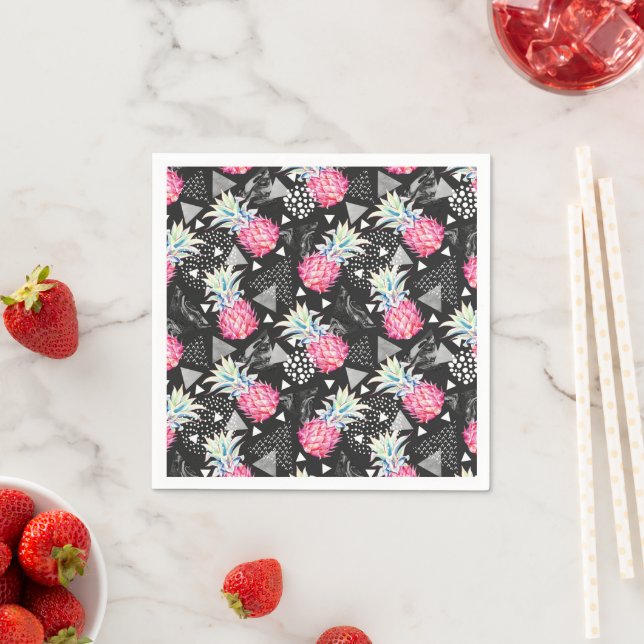 Guardanapo De Papel Padrão de abacaxi de triângulo texturizado (Insitu)