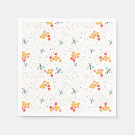 Guardanapo De Papel Padrão de Abelhas de Aquarela