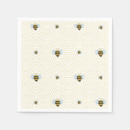 Guardanapo De Papel Padrão de Abelhas de Aquarela