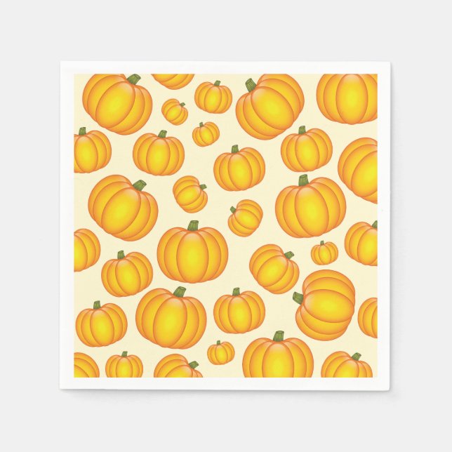 Guardanapo De Papel Padrão de Abóbora de Desenho Animado Laranja (Frente)