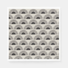 Guardanapo De Papel Padrão de Abstrato de Arte Moderno Preto e bege Su