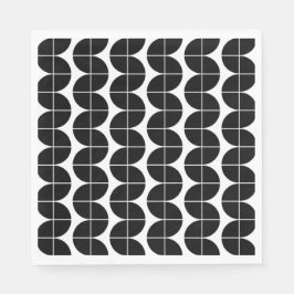 Guardanapo De Papel Padrão de Abstrato moderno do Meio século preto e