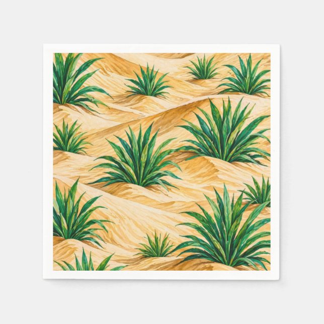Guardanapo De Papel Padrão de Agave das Dunas do Deserto (Frente)