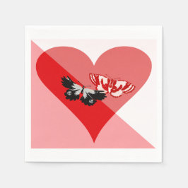 Guardanapo De Papel Padrão de amor do dia de os namorados com duas bor