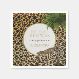 Guardanapo De Papel Padrão de Animal Leopardo Chá de Noiva de Palma El