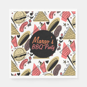 Guardanapo De Papel Padrão de aniversário de hambúrguer de cachorro-qu