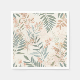 Guardanapo De Papel Padrão de Aquarela de Folha de Blush Botânico Salv