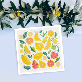 Guardanapo De Papel Padrão de aquarela de frutas cítricas coloridas ar