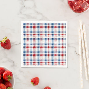 Guardanapo De Papel Padrão de aquarela vermelha, branca e azul america