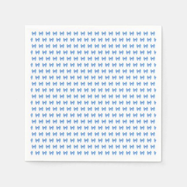 Guardanapo De Papel Padrão de arco de gingham branco-azul (Frente)