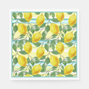 Guardanapo De Papel Padrão de Arte de Fruta de Limão Tropical de Ver