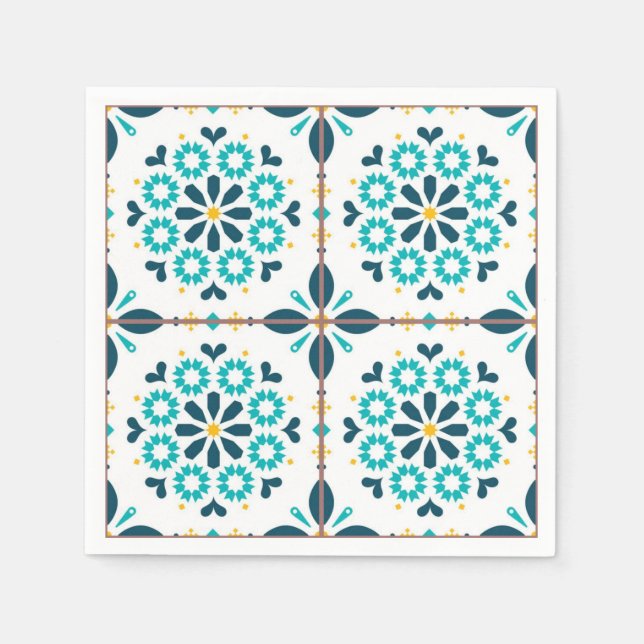Guardanapo De Papel Padrão de azulejos cerâmicos (Frente)