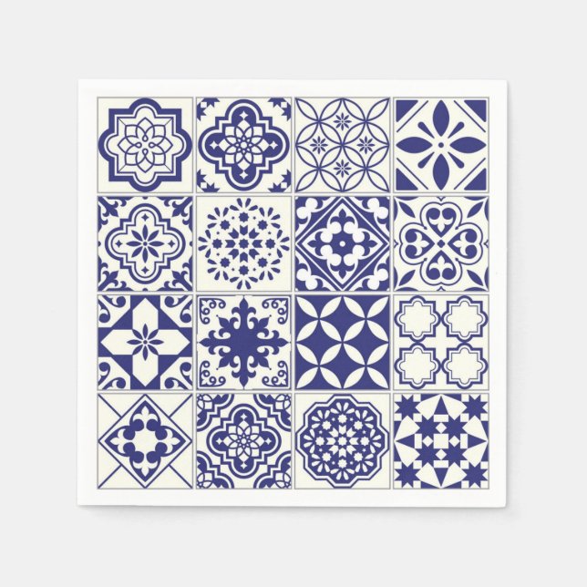 Guardanapo De Papel Padrão de azulejos cerâmicos (Frente)